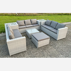 10 Seater Wicker PE Rattan Sofa Set Outdoor Garden Furniture Conservatory Patio