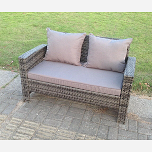 2 Seater Rattan Sofa Patio Outdoor Garden Furniture With Cushion